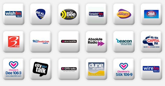 a selection of north west radio stations