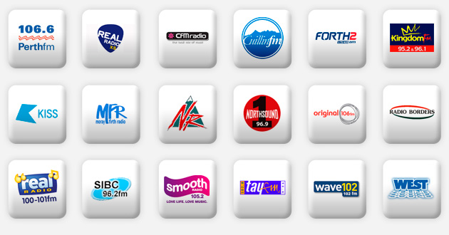a selection of scottish radio stations
